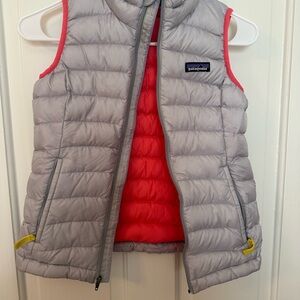 Patagonia Kids Gray and Pink Nano Puffer Vest